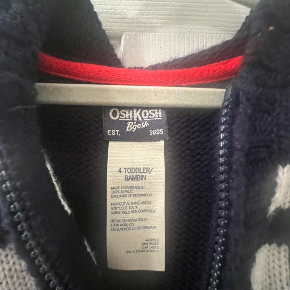 Boys sweater navy blue 4-T - Picture 4 of 4